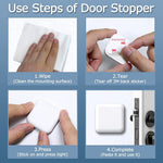 HASTHIP Door Stopper for Home with 8 pcs 4.5×4.5 cm Silicone Pads featuring Shock Absorption | White