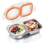 HASTHIP® Stainless Steel Food Containers 500ml – Stackable Leakproof Lunch Box with Four-Side Locking Lid, Durable 304 Metal Bento Snack Container for Meal Prep, Oven Freezer Dishwasher Safe