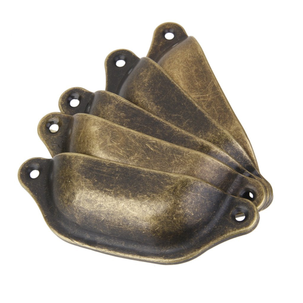 Supvox Generic Imported 10Pcs Antique Brass Door Cabinet Knob Wardrobe Drawer Shell Pull Handle-Perfect for Home & Office Drawers