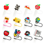 HASTHIP Straw Cap Set for Stanley Cup featuring 12pcs Silicone Lids for 9–10mm Straws | Charming Cup Accessories