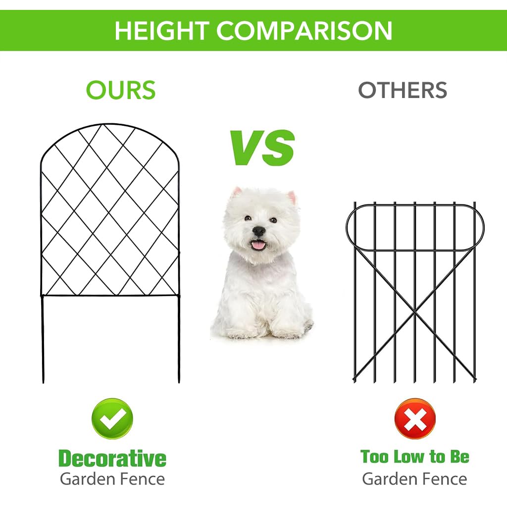 HASTHIP® Metal Garden Fence Outdoor - Versatile Decorative Fence for Garden - Garden Plant Partition Fence - Outdoor Garden & Patio Decoration Items - Garden Fence for Flower, Lawn, Pathway (5 Pcs )
