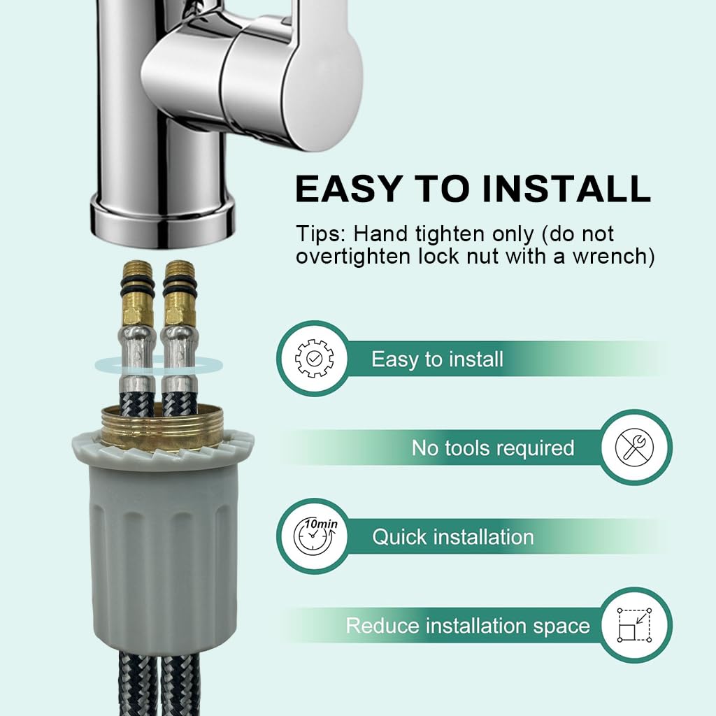 HASTHIP Mixer Faucet for Kitchen Sink and Bathroom Basin with 360° Swivel Spout | Single Handle Control