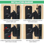 HASTHIP Door Latch Lock for Gates and Cabinets with 90° and 180° Design | 3 PCS Black Aluminum Alloy