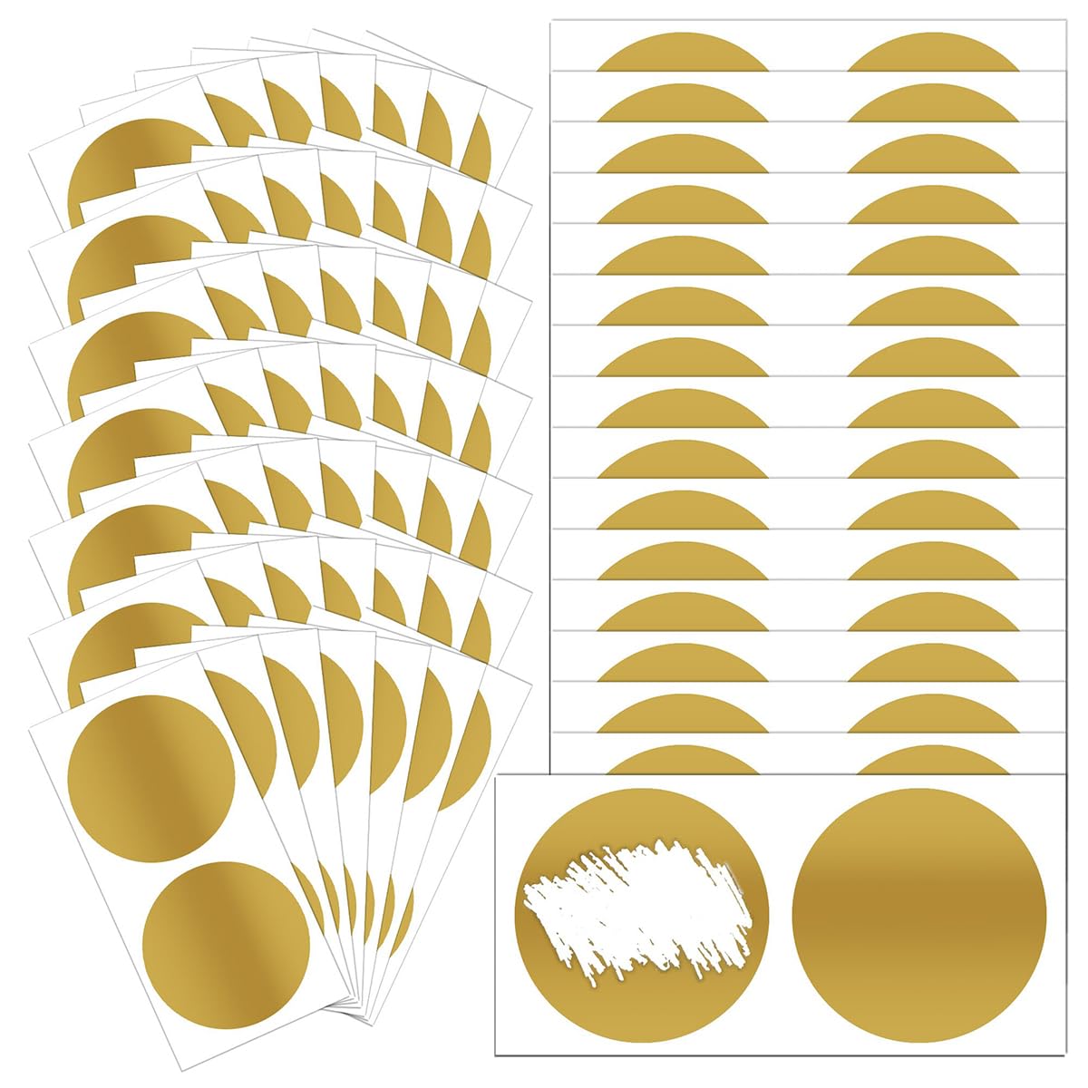 HASTHIP Scratch Off Stickers for Party Games and DIY Cards featuring 100pcs Golden Adhesive