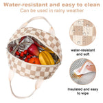 HASTHIP Lunch Bag for Office with 9L Capacity and Dual Zipper | Corduroy Beige Tote