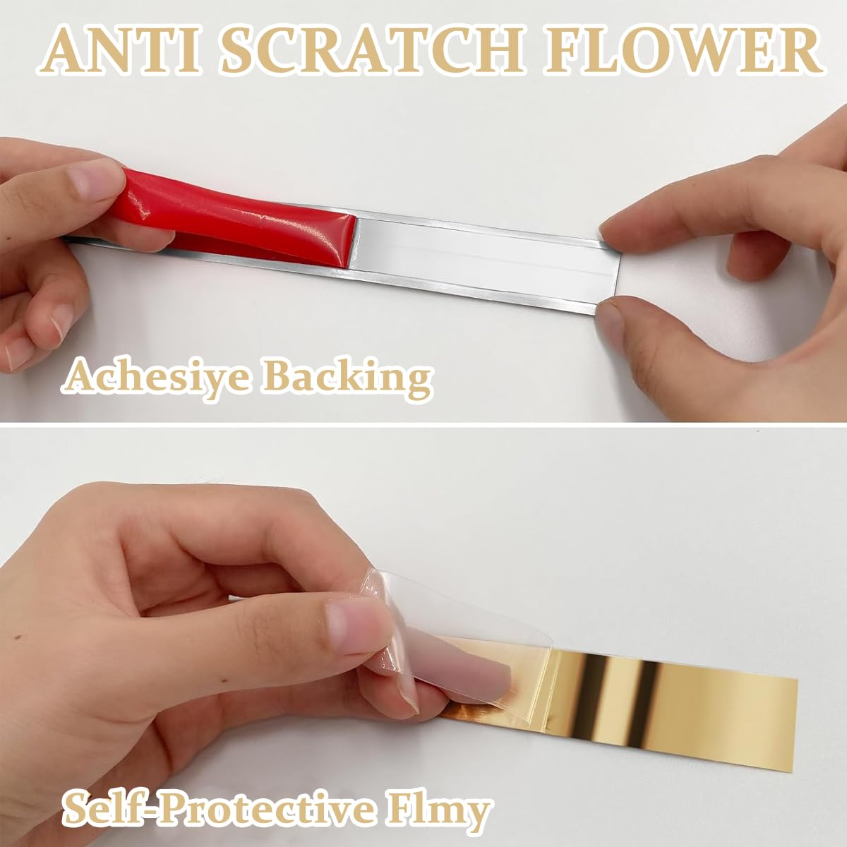 HASTHIP metal trim wall strip for DIY décor featuring self adhesive 16.4ft gold stainless steel | mirror finish for tile edge and cabinet molding