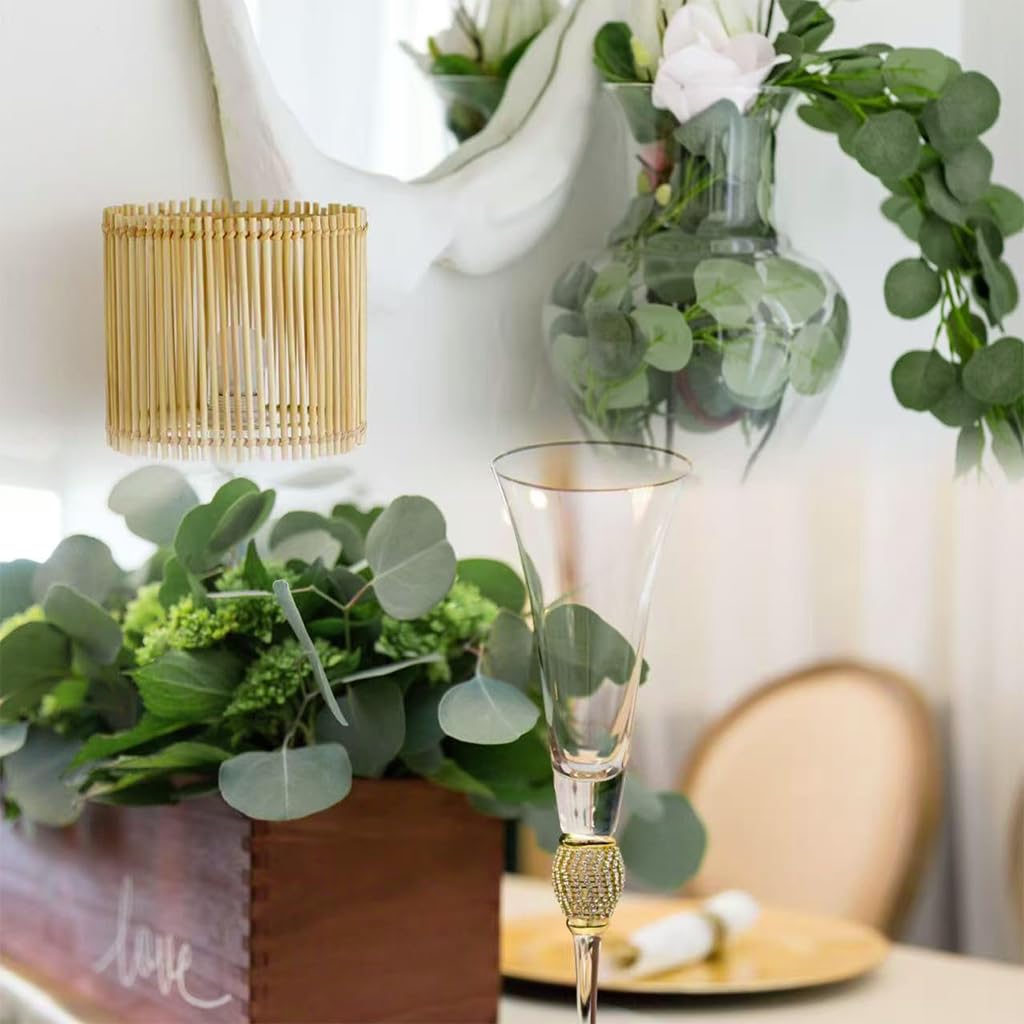 HASTHIP Eucalyptus Garland for Wedding and Home Décor featuring 6 Pack 2.4m Handmade Vines | Realistic Green Leaves
