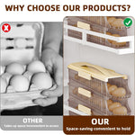 HASTHIP Egg Holder for Fridge with Automatic Rolling 3 Tiers and Removable Clear Tray
