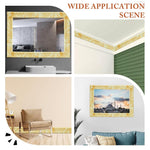 HASTHIP Peel and Stick 3D Foam Molding Trim for Walls with Floral Embossing 2.3 m x 7.8 cm Yellow 2 pcs