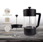 HASTHIP French Press Coffee Maker for Coffee and Tea with 3 Layer Filtration 600 ml Borosilicate Glass