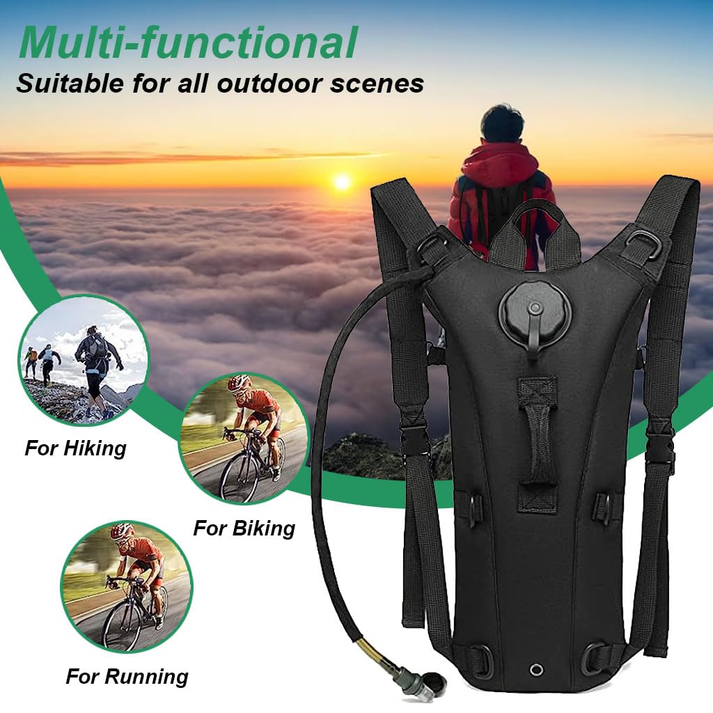 HASTHIP® Hydration Pack Backpack with 3L Bladder, Tactical Water Bag for Hiking, Biking, Running, Walking