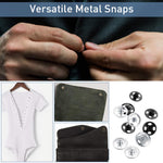 HASTHIP Hook and Eye Sewing Button Kits for Garments with 50 Pairs and 3 Styles | Black and Silver Closures