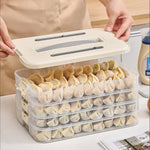 HASTHIP® Dumplings Box Food Storage Container with Lid & Handle, BPA Free Food Grade Multi Layer Transparent Fresh Box, Dessert Carrier Dumpling Container Cookie Transport Storage Container
