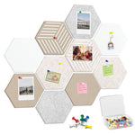 HASTHIP® 12'' Large Hexagon Cork Bulletin Board Tiles, 10 Pack Self-Adhesive Frameless Corkboard for Wall Decor, Vision Prayer Board with 30 Push Pins for Office, Home & Classroom
