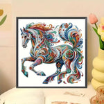 HASTHIP® 5D Diamond Painting Kit - Three-dimensional Diamond Painting, Aesthetic Dazzling Diamond Painting Home Decor DIY Diamond Painting Art Kit with Accessories and Tools, 12x12 Inches (Horse)