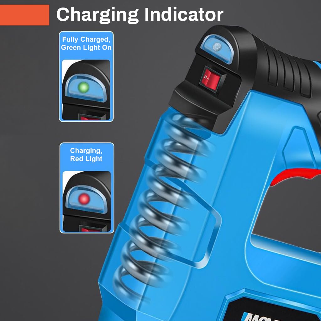 HASTHIP Electric Staple Nail Gun for Upholstery and Carpentry with 1500mAh USB Rechargeable Battery | Includes 400 Staples and Nails