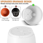 HASTHIP Self Watering Planters for Indoor and Outdoor Use featuring Drainage Holes and 6 Size Options | Recyclable Plastic Pots with Saucers in White