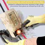 HASTHIP® 400V High Voltage Resistant Electrician Work Gloves with Full Palm Rubberization, Enhanced Dexterity & Comfort