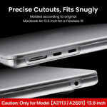 HASTHIP Laptop Soft Shell Case for MacBook Air 13.6 inch featuring Matte Grey Anti Fingerprint Cover