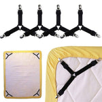 HASTHIP Bed Sheet Holder Straps 8 Pcs for Corner Grip with Triangle Design & Metal Clips | Black