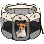 HASTHIP® Foldable Pet Playpen Indoor Outdoor Portable Pet Enclosure with Breathable Mesh Windows, Durable Fabric Fence for Small Dogs and Cats, 28.7 x 28.7 x 16.9 in