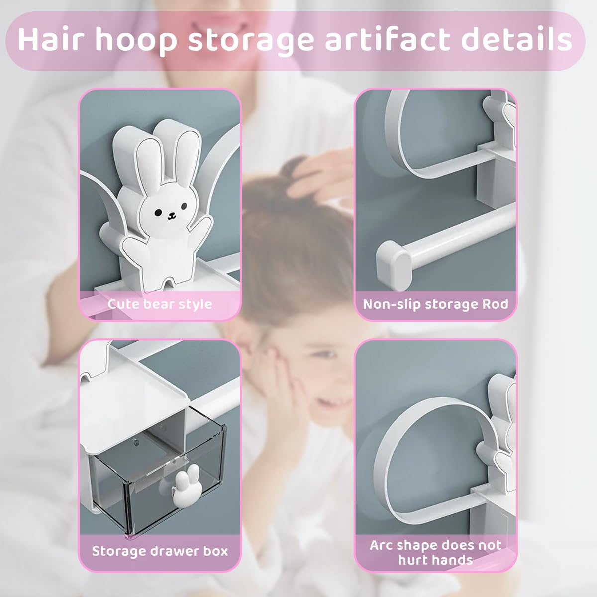 HASTHIP Headband Holder Stand and Scrunchie Organizer for Girls | 2PCS Hair Accessories Storage