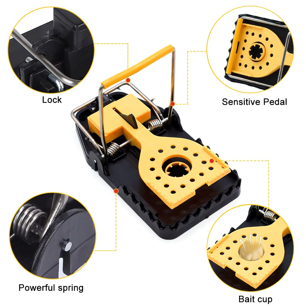 2Pcs Rat Traps for House Garden Patio, Reusable Mouse Traps for Mice, Rats, Chipmunks, Squirrels, Hamsters and Other Rodents, Quickly Slam Rat Killer for Indoor and Outdoor