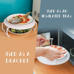HASTHIP Microwave Plates for Heating with Double Layer 9.2×8.3 in Design | Food Grade PP