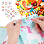 HASTHIP Unicorn Gift Bags for Birthday Parties with 18 Stickers and 2 Whimsical Designs