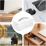 HASTHIP Cable Organizer Box for Travel with Dual Layer 11 Compartments and PP Material | 24x12.7x10.5cm