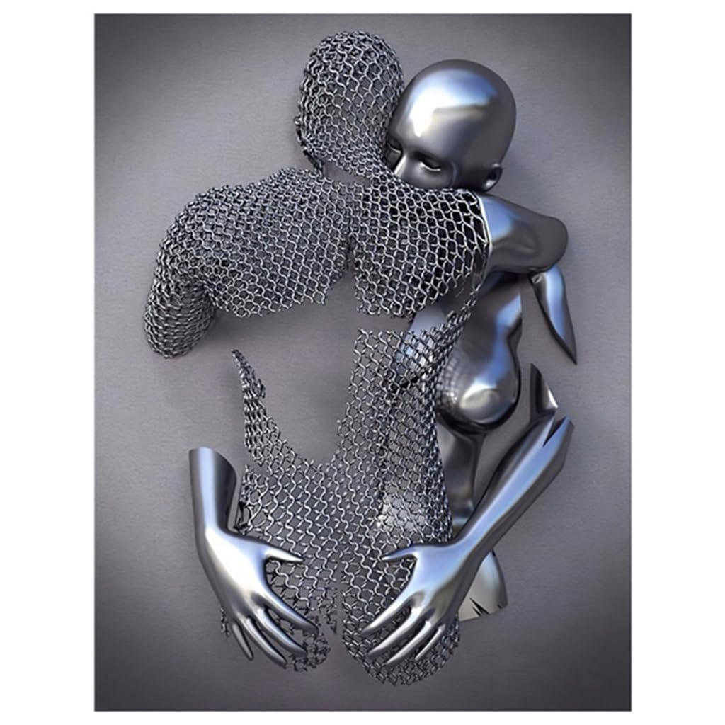 HASTHIP 3D Painting Metal Figure Wall Art for Bedroom and Living Room | 30x40cm Canvas Print