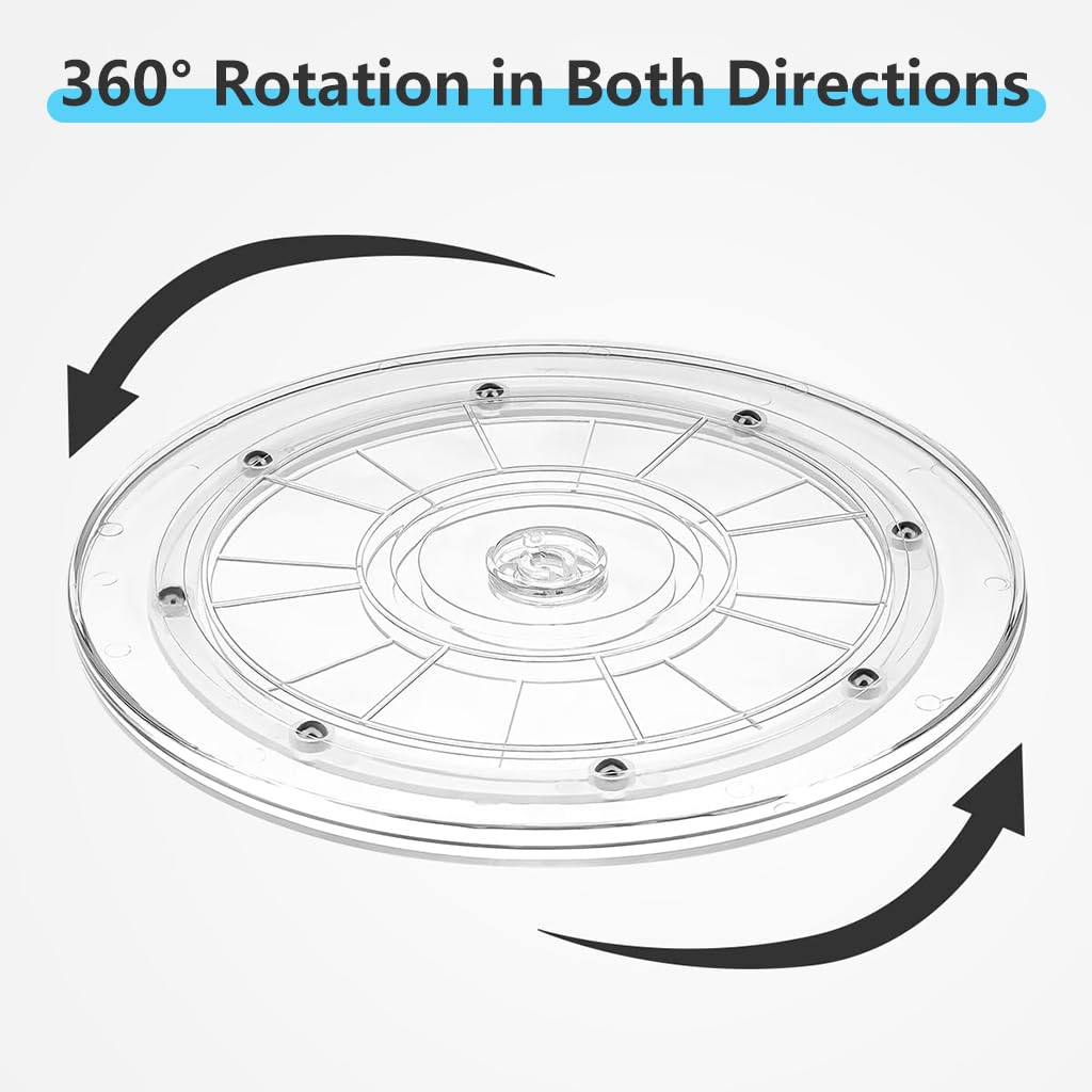 HASTHIP Acrylic Turntable for Product Photography 23cm Display Stand with Silent Bearing | Transparent Rotating Platform