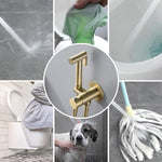 HASTHIP Toilet Bidet Sprayer System Kit with Cool and Warm Water Settings | Full Copper Golden Finish and Lever Handle