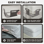 HASTHIP Fitted Sheet Fasteners Set with Elastic Straps and Metal Clips Pack of 4 | Adjustable Universal Holders for Twin to King Mattresses
