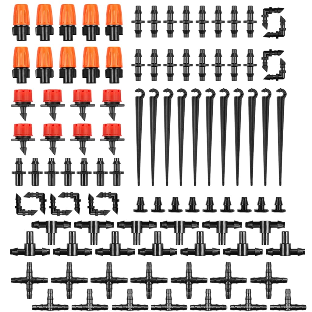HASTHIP Slow Irrigation Fitting Kit for DIY Gardening with 240 pcs Connectors & Drippers