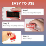 HASTHIP® 8PCS Self-Inking Office Stamps Set,Business Rubber Stamps in Red & Blue Ink,Paid Copy Scanned Faxed Approved Completed Message Work with Storage Tray Multicolor for Documents & Office