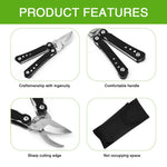 HASTHIP Gardening Scissors for Trimming and Grafting with 5 Built in Mini Tools | Stainless Steel Spring Loaded Folding Pruner