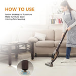 HASTHIP Self Adhesive Caster Wheels for Furniture and Storage with 200kg Load Capacity featuring 360° Swivel | Easy Installation for Home & Office