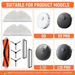 HASTHIP Replacement Vacuum Cleaner Accessories for Dreame D9 Max with 8 Piece Set | Includes Main and Side Brushes Filters and Mop Cloths