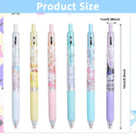 HASTHIP Kawaii Click Pens for School and Office featuring Sanrio Characters 6 Pcs Set | 0.5mm Fine Tip