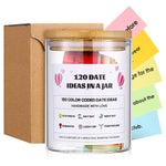 HASTHIP Dating Ideals Jar with 120 pcs Color Coded Notes for Creative Couple Activities | Fun Gift for Anniversaries and Valentine’s Day