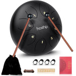 Steel Tongue Drum 8 Note, 6 inch Percussion Instrument Handpan Drum with Bag, Music Book and Mallets for Kids and Adults Meditation Musical Education Concert Mind Healing Yoga (Black)