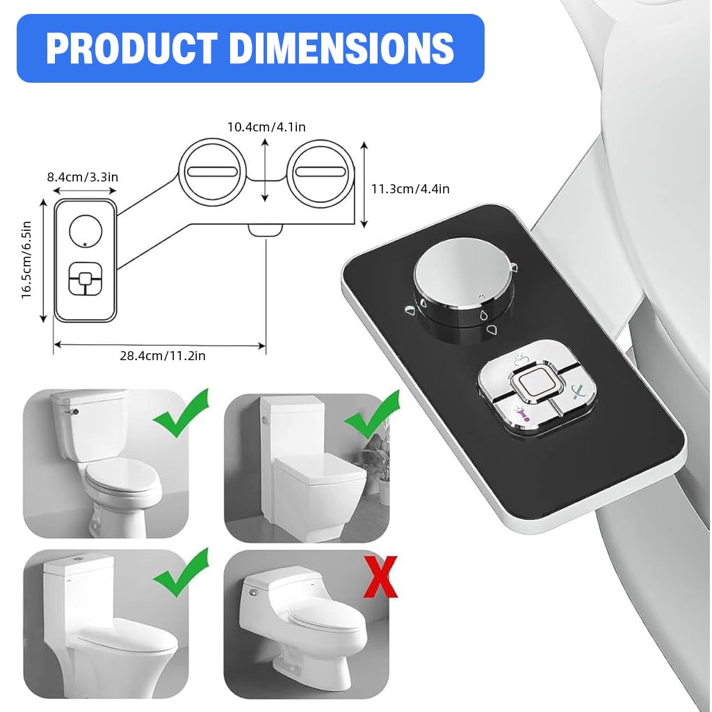 HASTHIP Manual Bidet Sprayer for Toilet with Dual Nozzle 7 and 5 Hole Wash | Self Cleaning Design