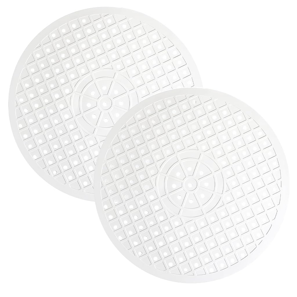 HASTHIP® 2 Pack Rubber Sink Mat Set Anti-Scratch Kitchen Sink Protector Efficient Drainage Non-Slip Durable Dish Drying Grid Mat for Home and Kitchen Use - White