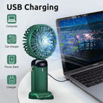 HASTHIP Hand Fan for Home Office and Travel with 3000mAh Battery featuring 5 Speeds and Foldable Design | Green 2 Pack