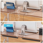 HASTHIP® Cable Management Under Desk 31.5" J Channel Cable Raceway, 2 Pack Cord Hider Desk Cable Tray, No Drilling Under Desk Cable Management Tray