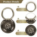 HASTHIP Antique Brass Drop Ring Pulls for Cabinet & Drawer 2PCS