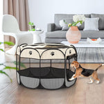 HASTHIP® Foldable Pet Playpen Breathable Indoor Pet Fence Pet Enclosure with Mesh Window for Cat Dog Movable Pet Delivery Room