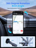 HASTHIP® Car Phone Holder Magnetic Phone Mount Sticky Sucktion Cup Magnetic Phone Mount with Retractable Arm and 360 ° Rotatable Flexible Car Phone Holder Phone Stand for 4-7'' Phone