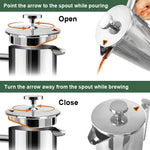 HASTHIP® French Press Coffee Maker, 800ML Metal Insulated Coffee Tea Makers